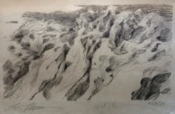 Rocky cliffs
ink and pencil